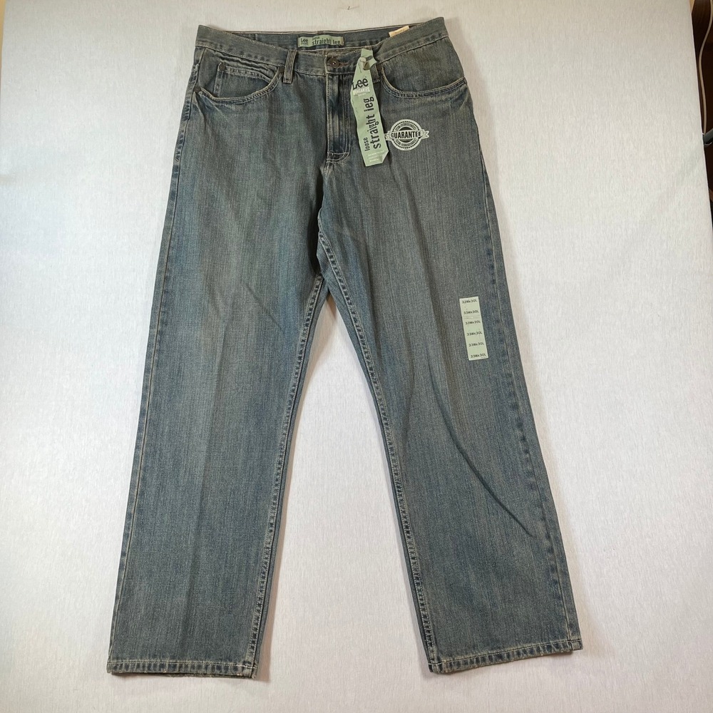 NEW Lee Dungarees Jeans Mens 33x30 Loose Straight Leg Blue Denim NWT